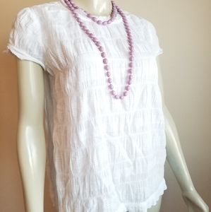 Adorable White seersucker top szXS